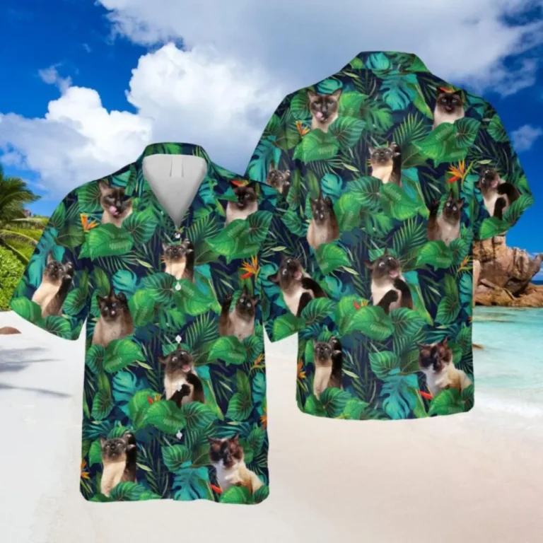 Funny Siamese Cat Hawaiian Shirt, Vintage 3d T-shirts, Aloha Shirt For Mens, Womens