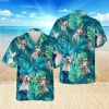 Tropical Leaves Egyptian Sphynx Cat Hawaiian T-shirt, Beach Shirts, Aloha Shirt For Mens, Womens