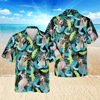 Sphynx Cat Neon Hawaiian Shirt, Aloha T-shirts, Aloha Shirt For Mens, Womens