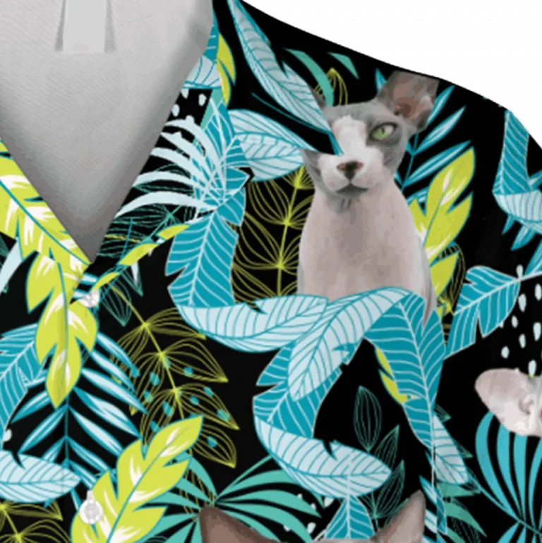 Sphynx Cat Neon Hawaiian Shirt, Aloha T-shirts, Aloha Shirt For Mens, Womens