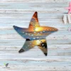 Starfish Sunrise On Beach Metal Wall Decor, Starfish Lovers Wall Hanging
