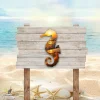 Sunset Seahorse Print Metal Sign, Seahorse Decoration For Dad