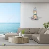 Lighthouse And Ocean Scene Colorful Metal Wall Decoration, Lighthouse Interior Wall Art