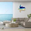 Turtle With Beach Scene Printed Metal Art