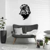 Eagle Head With Mountain Inside Metal Sign, Eagle Head Home Steel Decor