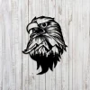 Eagle Head With Mountain Inside Metal Sign, Eagle Head Home Steel Decor