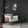 Sitting Wolf Metal Sign, Wolves Weatherproof Home Decoration