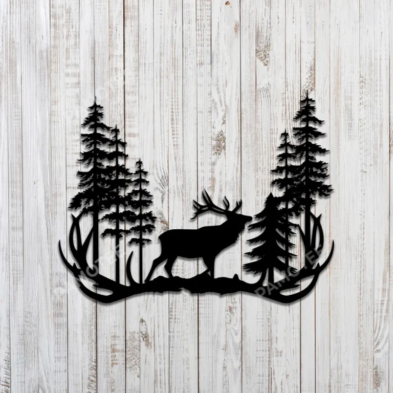 Deer Antlers Metal Sign, Antlers Indoor Welded Art