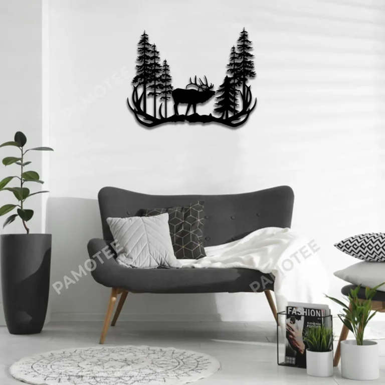 Elk Antlers Metal Sign, Antlers Shape Laser Cut Wall Decor