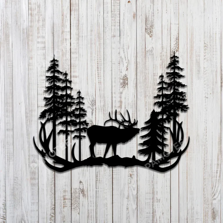 Elk Antlers Metal Sign, Antlers Shape Laser Cut Wall Decor