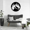 Father Wolf And Wolf Son Howling On Cliff Round Metal Sign, Father's Day Gift