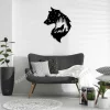 Wolf Dad With Son Metal Sign, Wolf Head Shape Small Wall Art