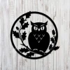 Owl Round Metal Sign, Owl Bird Laser Cut Art