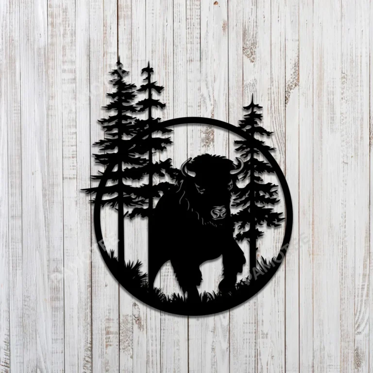 Bison, Buffalo Cut Metal Sign, Bison Hunting Decoration For Cabin
