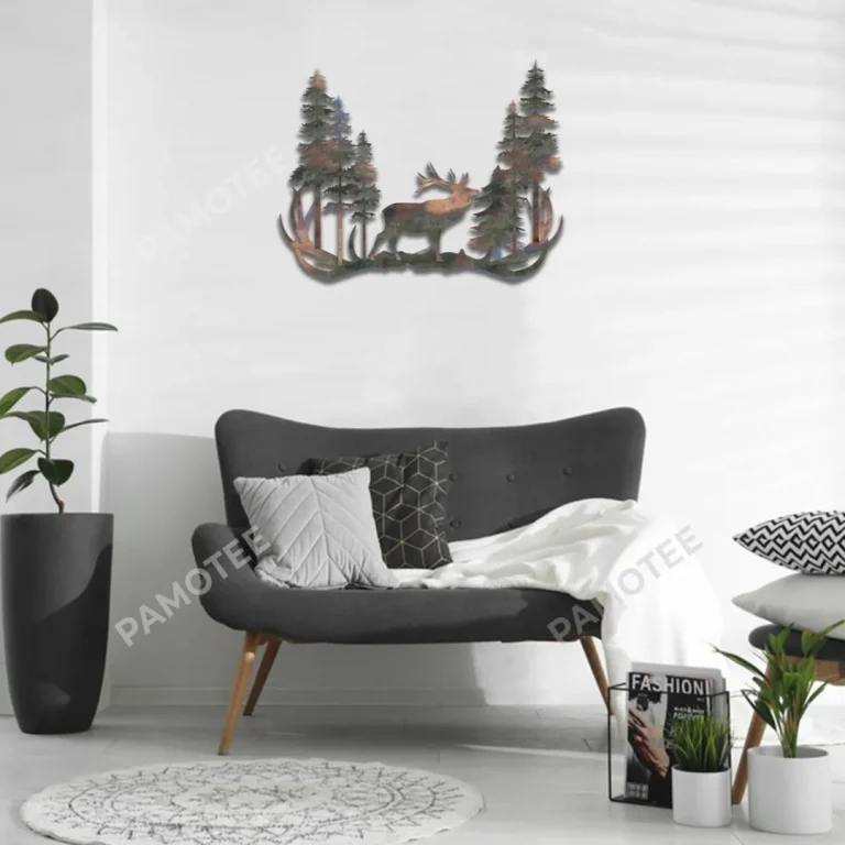 Deer Antlers Metal Wall Art, Anlers Rust Resistant Father's Day Decoration
