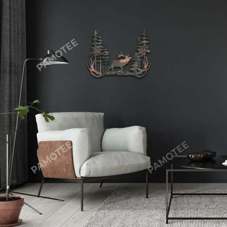 Deer Antlers Metal Wall Art, Anlers Rust Resistant Father's Day Decoration