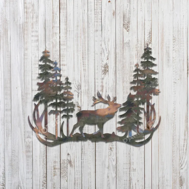 Deer Antlers Metal Wall Art, Anlers Rust Resistant Father's Day Decoration