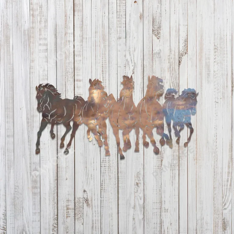 Five Horses Metal Art, Horse Lovers Welded Gift