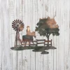 Horse Rider And Windmill Metal Wall Decor, Horseback Riding Inside Artwork