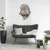 Eagle Head Mountainous Scene Metal Art, Bald Eagle Iron Housewarming Decoration For Dad