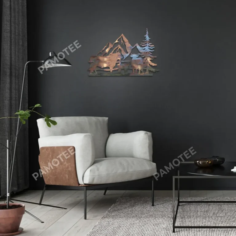 Cow Family Metal Sign, Angus Cattle Stainless Wall Decoration