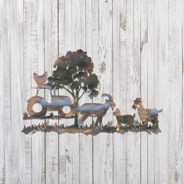Mother And Baby Sheep Metal Art, Sheep Decor For Father
