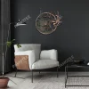 Elk And Pine Tree Circle Metal Sign, Decorative Sign For Hunter