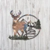 Buck Deer Color Metal Wall Art, Hunting Artwork For Lodge