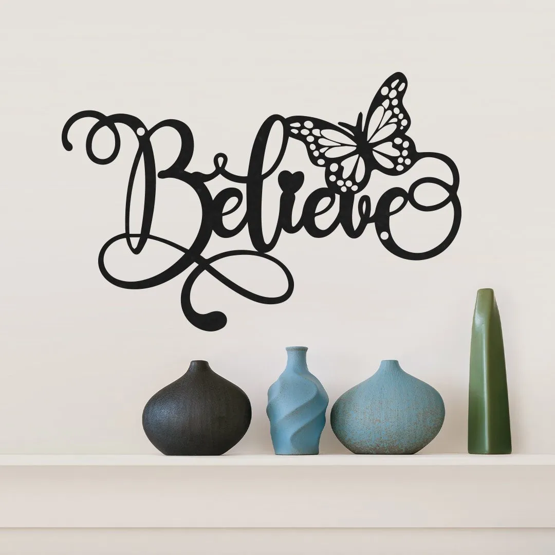 steel-roots-decor-wall-decor-believe-butterfly-28516068130954.webp Believe Butterfly Cut Metal, Metal Art Wall Decor, Cut Wall Hanging, Home Decoration, Home Gift