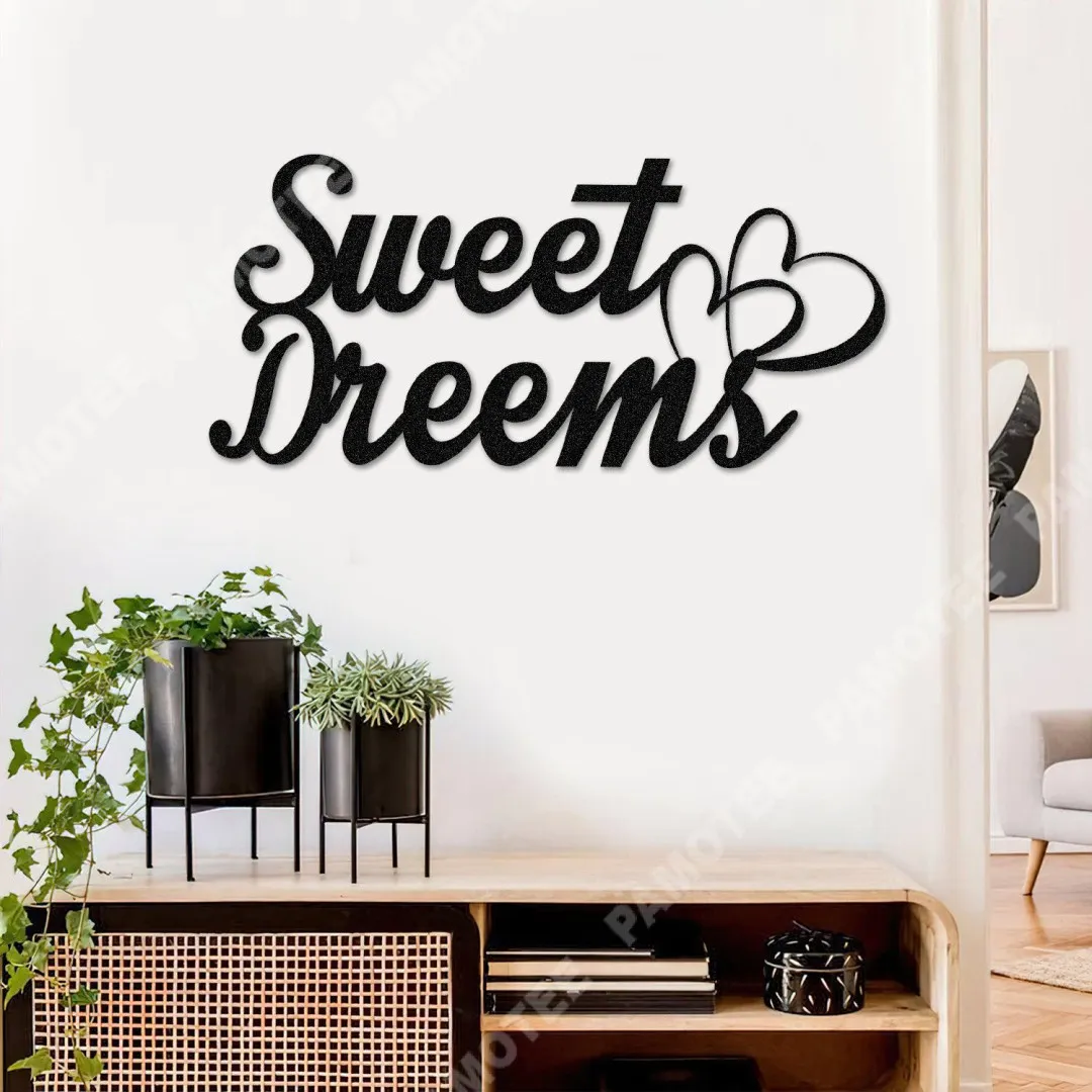 sweet4.webp Sweet Dreams Heart Valentines Day Metal Wall Decor, Housewarming Gift For Couple