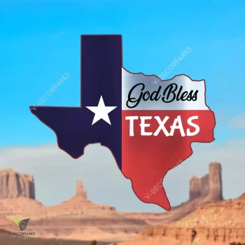 God Bless Texas Printed Metal Art, God Bless Texas Rust Resistant Artwork