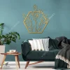 Golden Flowers Hexagon Metal Sign, Floral Gift For Mom