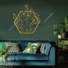 Golden Flowers Hexagon Metal Sign, Floral Gift For Mom