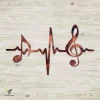 Heartbeat With Eighth Note And G Clef Metal Art, Music Room Welded Decoration
