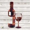 Wine Bottle And Wine Glass Metal Sign, Wine Interior Plaque For Pub