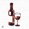 Wine Bottle And Wine Glass Metal Sign, Wine Interior Plaque For Pub