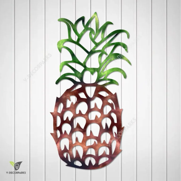 Pineapple Print Metal Wall Decor, Pineapple, Beach Christmas Gift