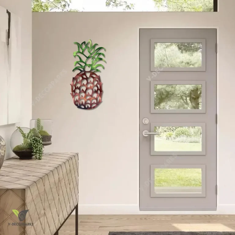 Pineapple Print Metal Wall Decor, Pineapple, Beach Christmas Gift