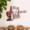 Bon Appetit Wine And Cake Copper Metal Art, Kitchen, Dining Room Metallic Decoration