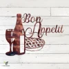 Bon Appetit Wine And Cake Copper Metal Art, Kitchen, Dining Room Metallic Decoration