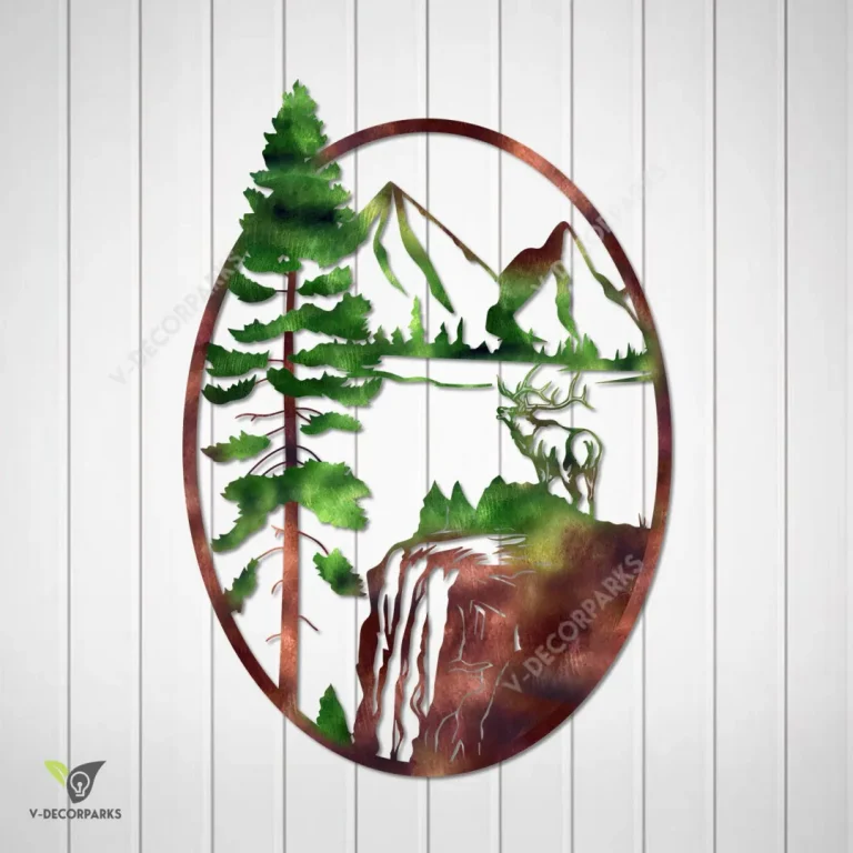 Elk Bulk On Cliff Metal Sign, Elk Hunting Vintage Accent