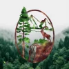 Mountain Goat Standing On Cliff Metal Wall Art, Mountain Goat Cabin Plaque