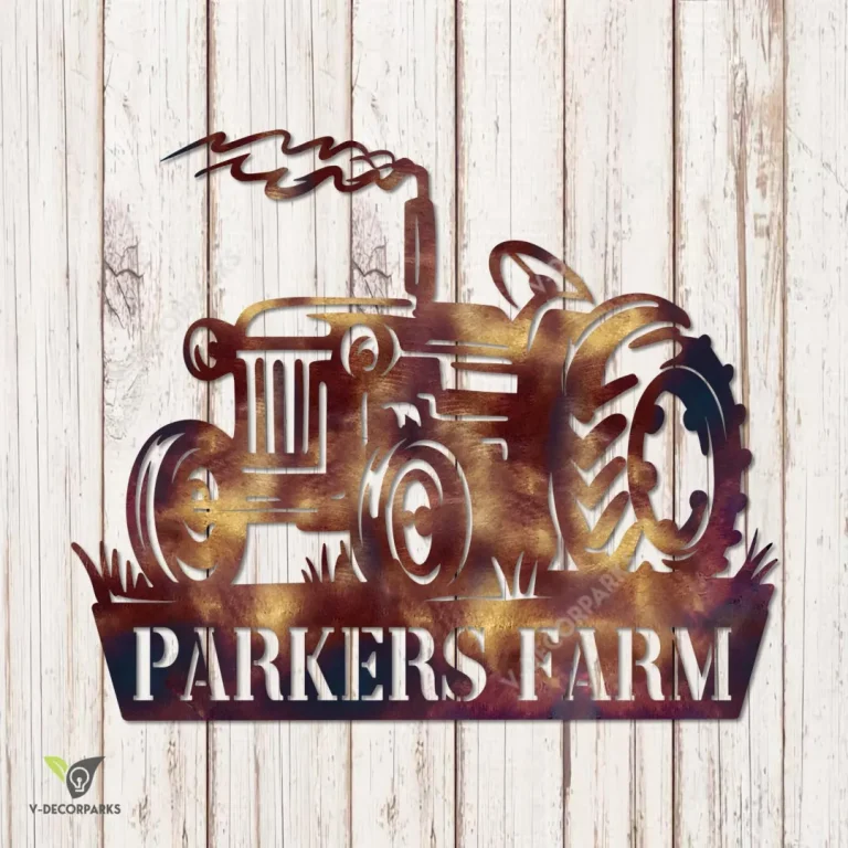 Custom Copper Tractor Metal Art, Tractor Metallic Accent For Farmer