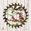 Mountain Goats Saw Rustic Metal Art, Mountain Goat Iron Door Hanging