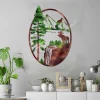 Moose On Edge Metal Wall Decoration, Moose Cutout Gift For Hunters