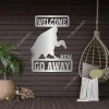 Welcome Now Go Away Mean Buzzard Funny Metal Art, Buzzard Steel Door Hanging