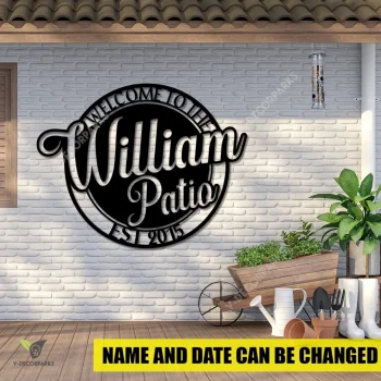 Personalized Patio Metal Sign, Patio, Backyard Outdoor Accent