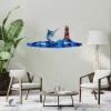 Blue Marlin Fish And Hatteras Island Lighthouse In Saw Metal Art, Blue Marlin, Lighthouse Decorative Beach Plaque