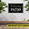 Welcome To Our Patio Customized Metal Wall Art, Patio Outer Plaque