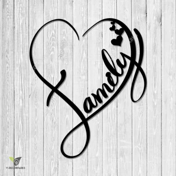 Family Heart Love Metal Wall Decoration, Housewarming Iron Decor For Mom